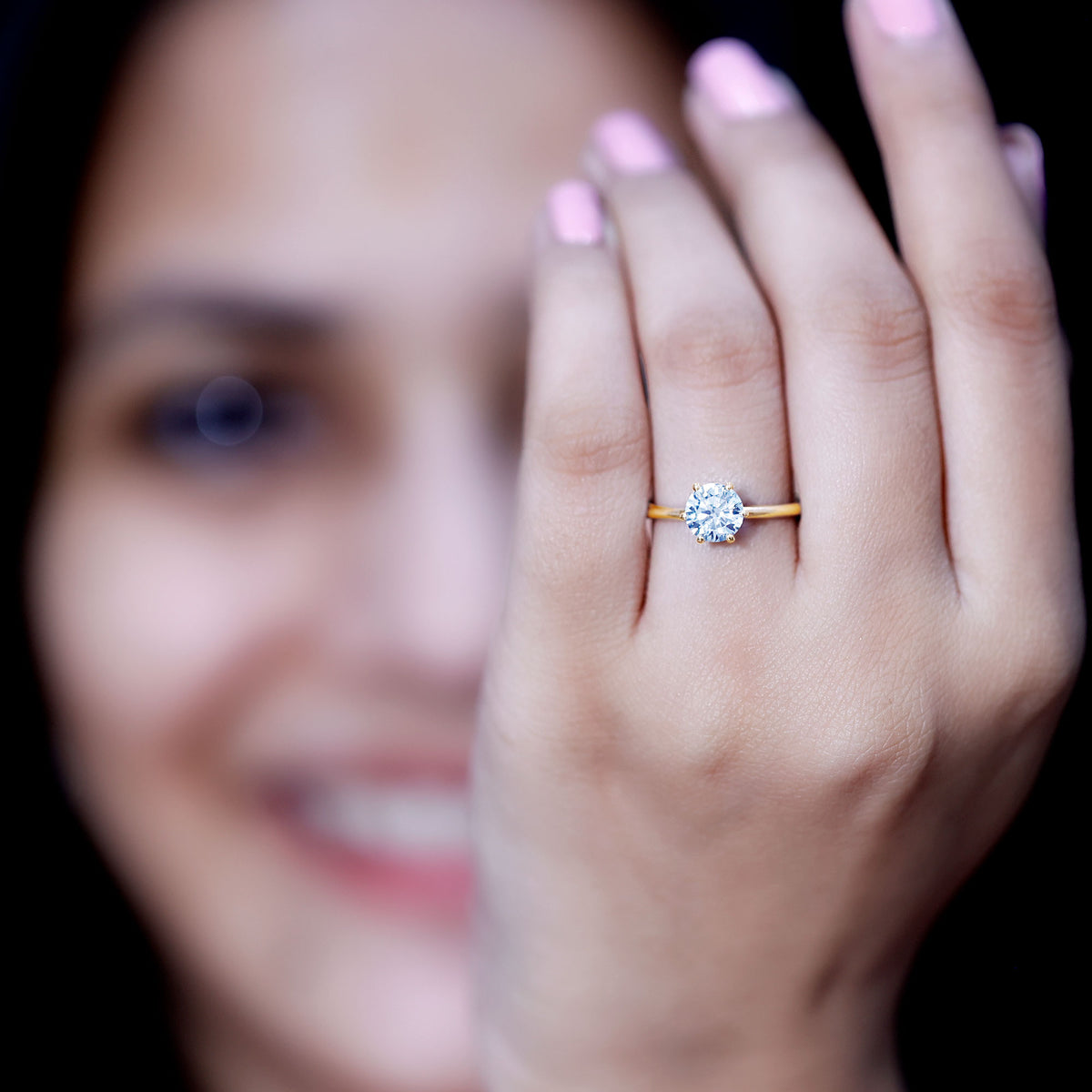 1 Carat Lab Grown Diamond Solitaire Engagement Ring with IGI Certificate Lab - ( E-VS1 ) - Rosec Jewels