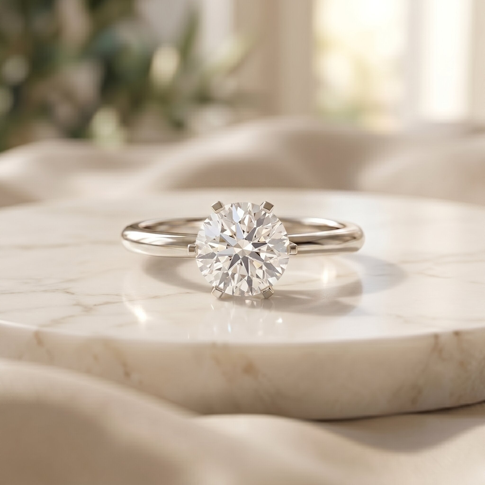 3 Carat IGI Certified Lab Grown Diamond Round Engagement Ring Lab - ( E-VS1 ) - Rosec Jewels