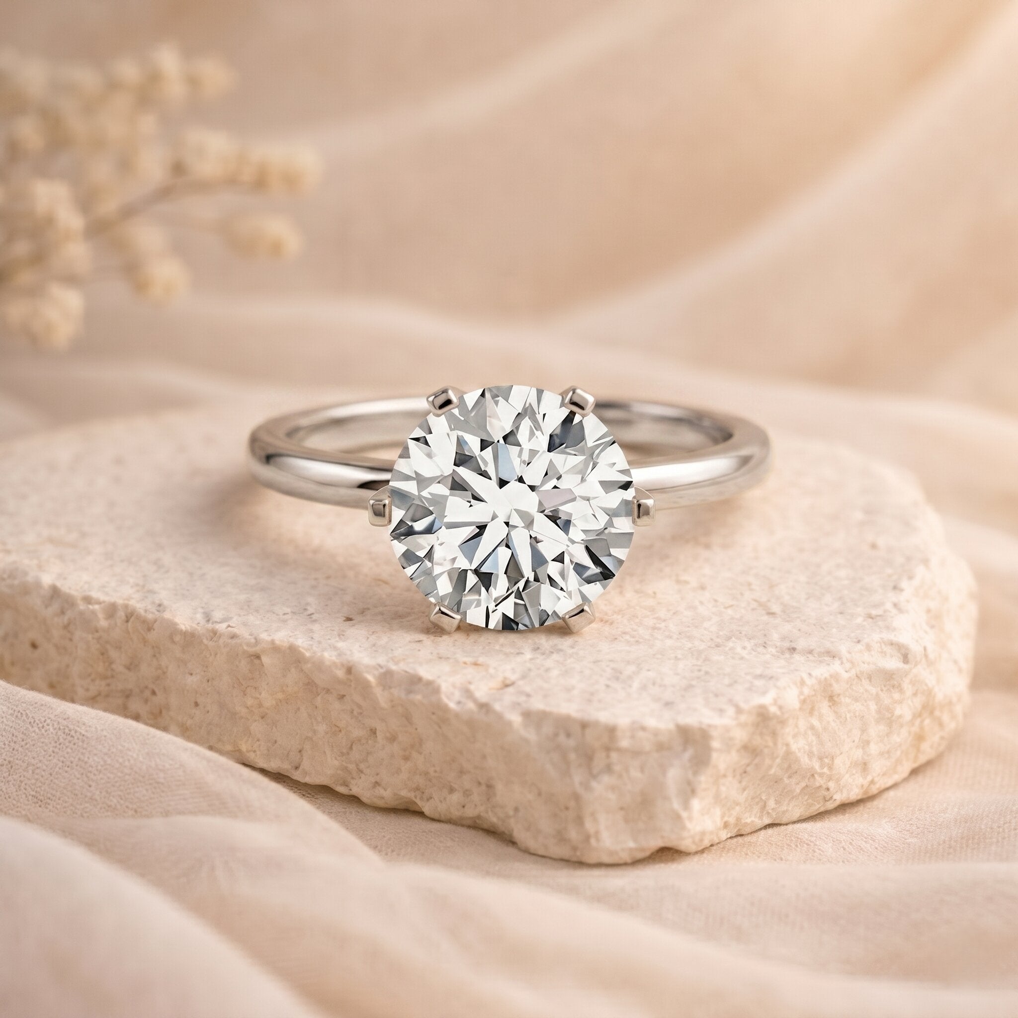 IGI Certified 5 Carat Lab Grown Diamond Solitaire Engagement Ring Lab - ( E-VS1 ) - Rosec Jewels