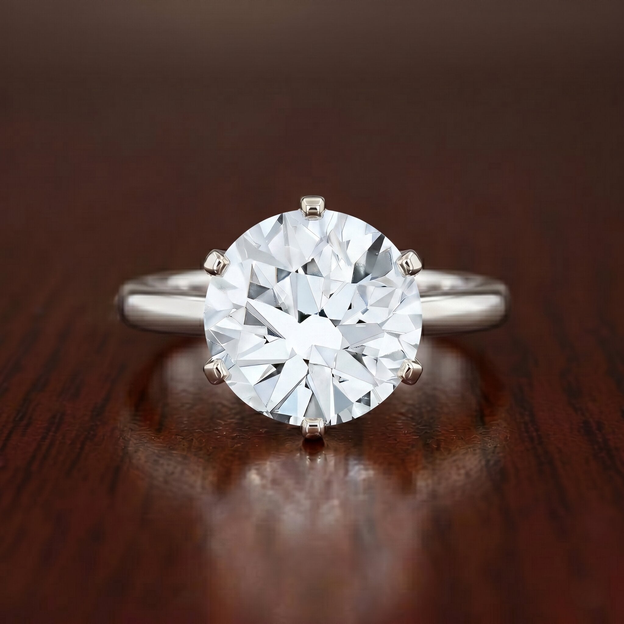 4 Carat Lab Created Diamond Solitaire Engagement Ring with IGI Certificate Lab - ( E-VS1 ) - Rosec Jewels