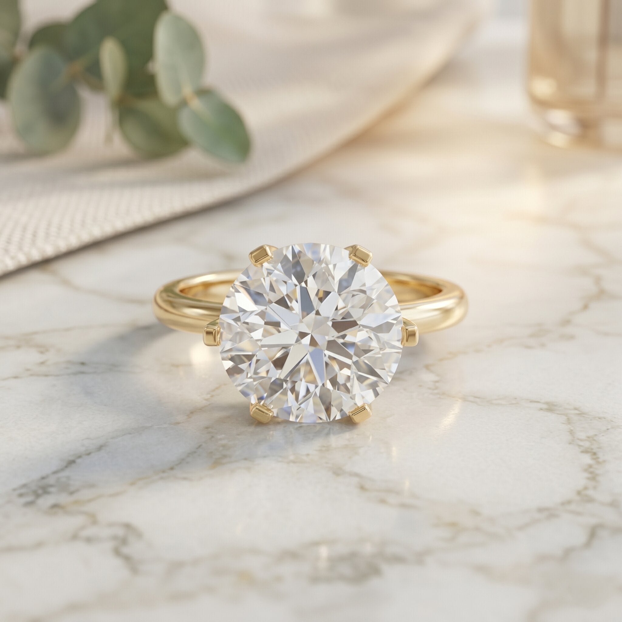 4 Carat Lab Created Diamond Solitaire Engagement Ring with IGI Certificate Lab - ( E-VS1 ) - Rosec Jewels