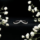 Lab Grown Diamond Chevron Stackable Ring Lab - ( EF-VS ) - Rosec Jewels