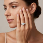 IGI Certified Round Lab Grown Diamond Side Stone Engagement Ring Lab - ( E-VS1 ) - Rosec Jewels