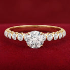 IGI Certified Round Lab Grown Diamond Side Stone Engagement Ring Lab - ( E-VS1 ) - Rosec Jewels
