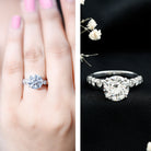 Round Cut 3 Carat Lab Grown Diamond Engagement Ring with IGI Certificate Lab - ( EF-VS ) - Rosec Jewels