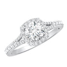 Rosec Jewels-IGI Certified 1 Carat Lab Grown Diamond Halo Engagement Ring for Women