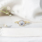 IGI Certified 1 Carat Lab Grown Diamond Halo Engagement Ring for Women Lab - ( E-VS1 ) - Rosec Jewels