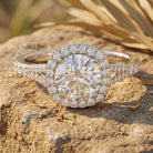 IGI Certified 2 Carat Round Lab Grown Diamond Statement Engagement Ring Lab - ( E-VS1 ) - Rosec Jewels