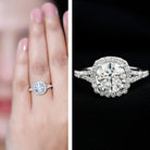 IGI Certified 2 Carat Round Lab Grown Diamond Statement Engagement Ring Lab - ( E-VS1 ) - Rosec Jewels
