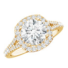 IGI Certified 2 Carat Round Lab Grown Diamond Statement Engagement Ring Lab - ( E-VS1 ) - Rosec Jewels