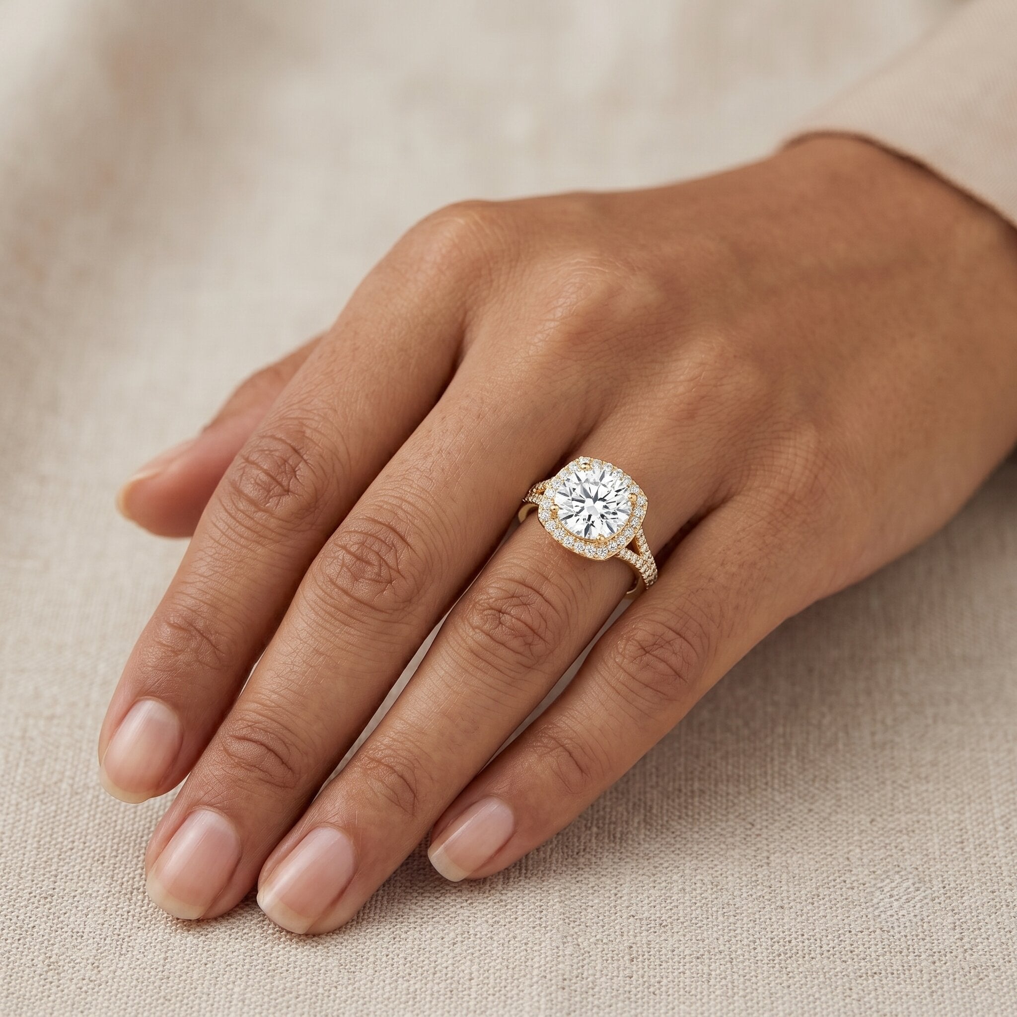 IGI Certified 2 Carat Round Lab Grown Diamond Statement Engagement Ring Lab - ( E-VS1 ) - Rosec Jewels
