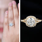 IGI Certified 2 Carat Round Lab Grown Diamond Statement Engagement Ring Lab - ( E-VS1 ) - Rosec Jewels