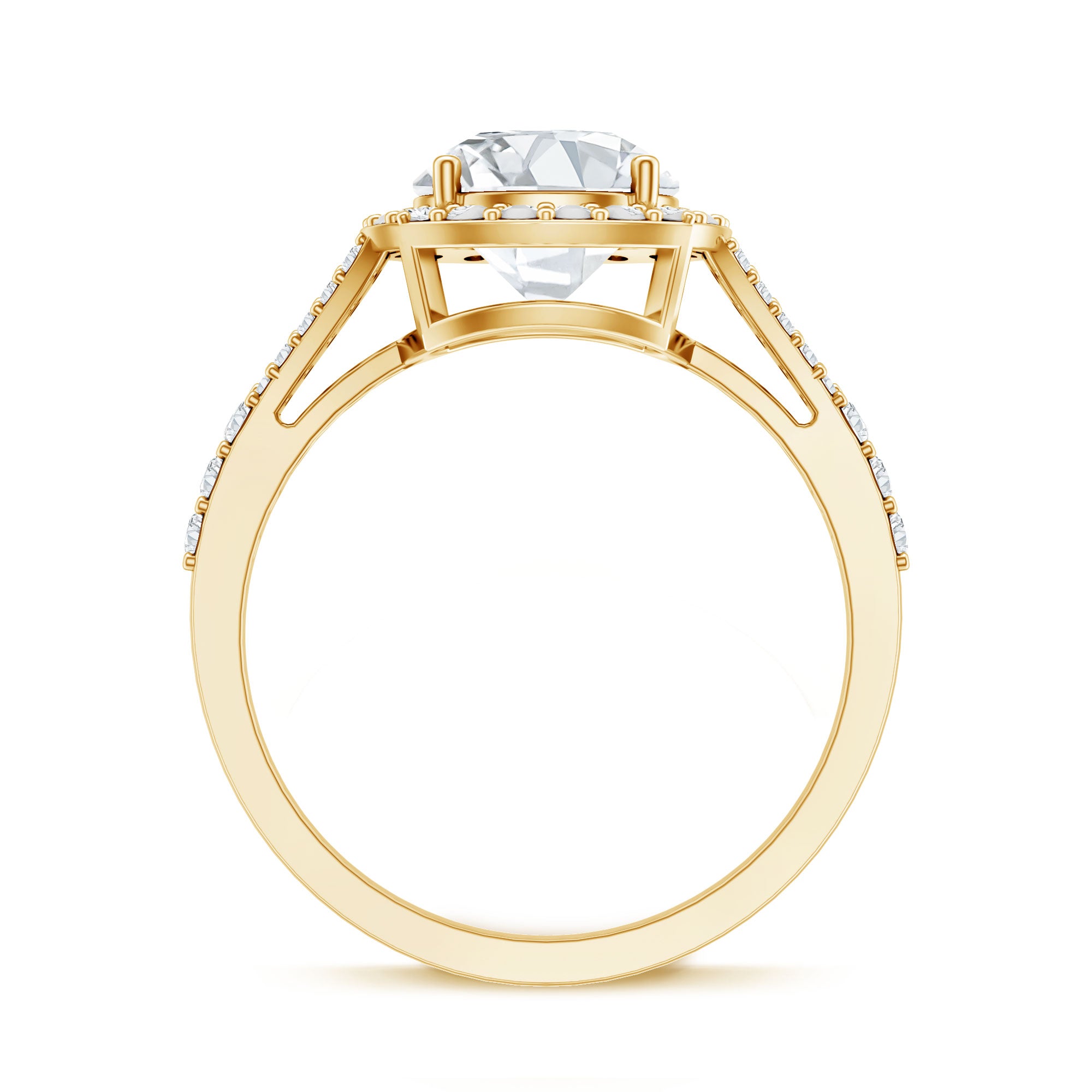 Rosec Jewels-3 Carat Lab Grown Diamond Split Shank Engagement Ring with IGI Certificate