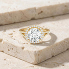 IGI Certified Lab Grown Diamond Statement Engagement Ring with Split Shank Lab - ( E-VS1 ) - Rosec Jewels