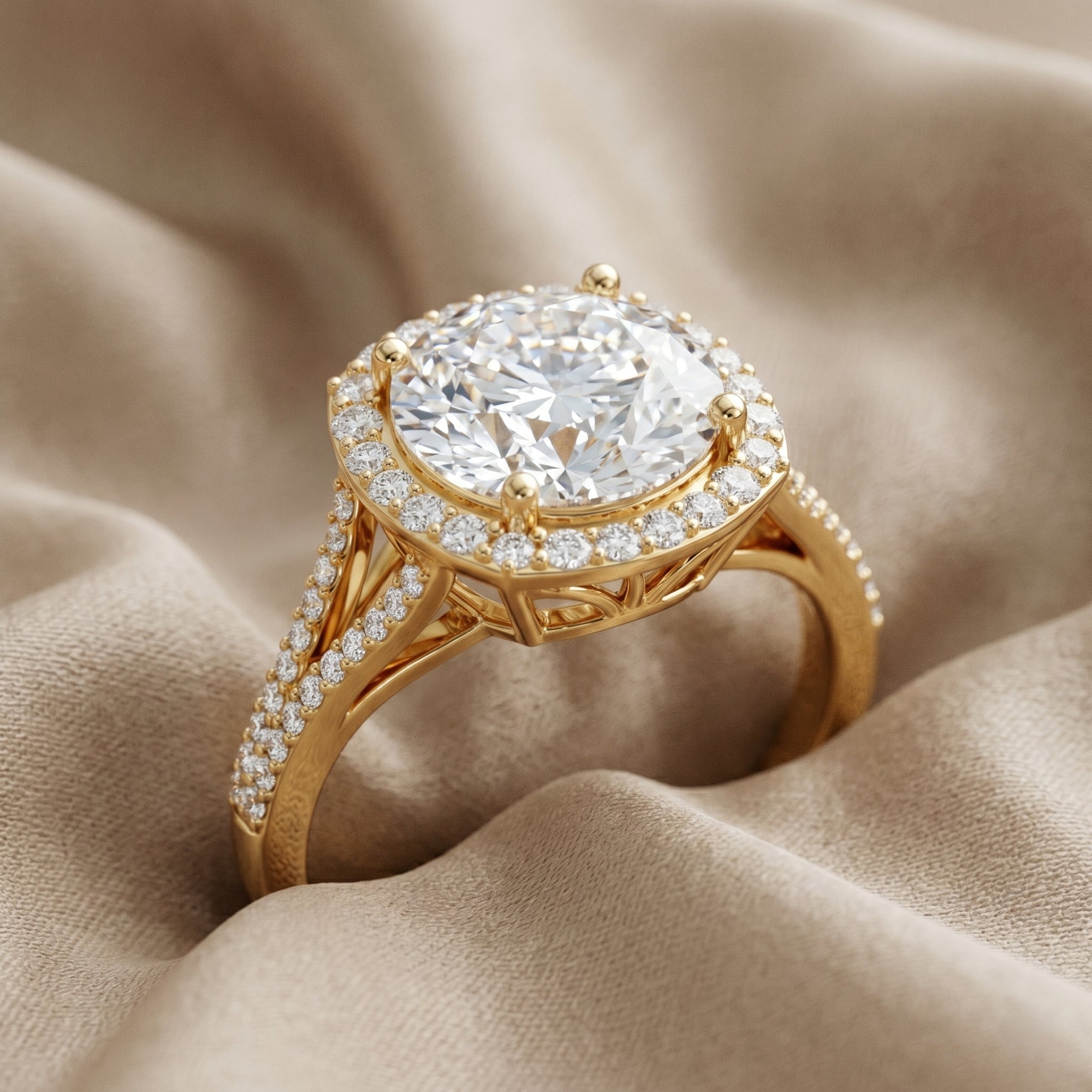 5 Carat Lab Grown Big Diamond Engagement Ring with IGI Certificate Lab - ( EF-VS ) - Rosec Jewels
