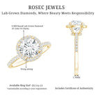 Rosec Jewels-2 Carat Lab Grown Diamond Halo Engagement Ring with IGI Certificate