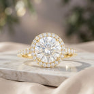 2 Carat Lab Grown Diamond Halo Engagement Ring with IGI Certificate Lab - ( E-VS1 ) - Rosec Jewels