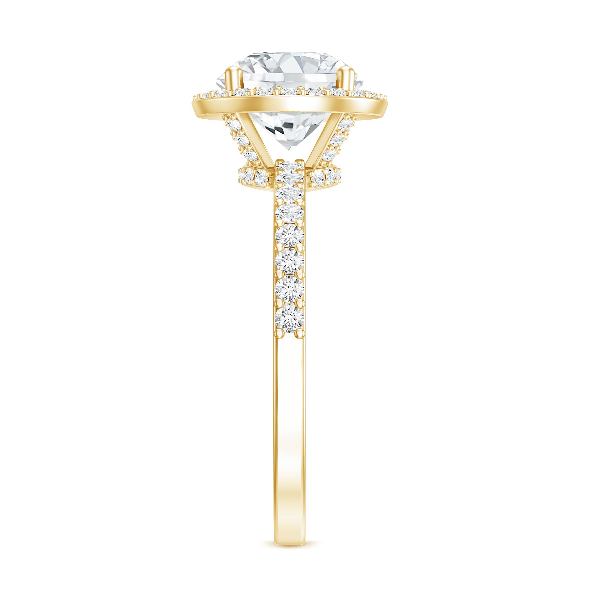 Rosec Jewels-2 Carat Lab Grown Diamond Halo Engagement Ring with IGI Certificate