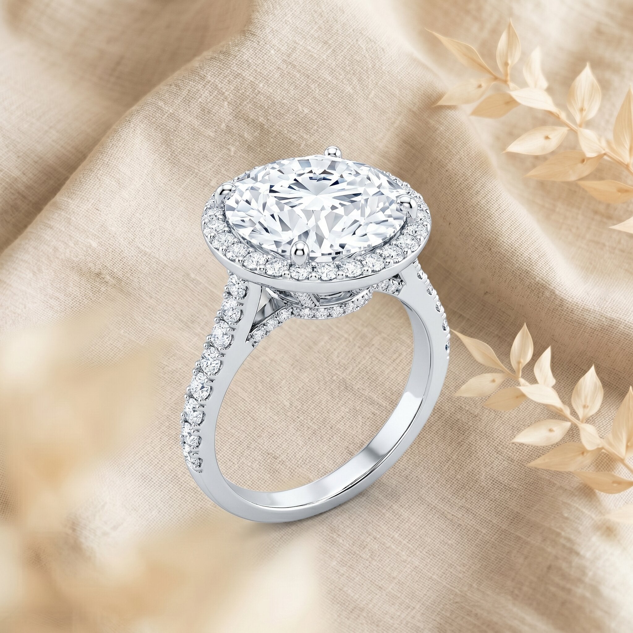 5 Carat Round Lab Grown Diamond Engagement Ring with IGI Certified Lab - ( E-VS1 ) - Rosec Jewels