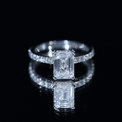 2 Carat Emerald Cut Lab Grown Diamond Solitaire Engagement Ring Lab - ( EF-VS ) - Rosec Jewels