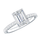 2 Carat Emerald Cut Lab Grown Diamond Solitaire Engagement Ring Lab - ( EF-VS ) - Rosec Jewels