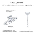 2 Carat Emerald Cut Lab Grown Diamond Solitaire Engagement Ring Lab - ( EF-VS ) - Rosec Jewels