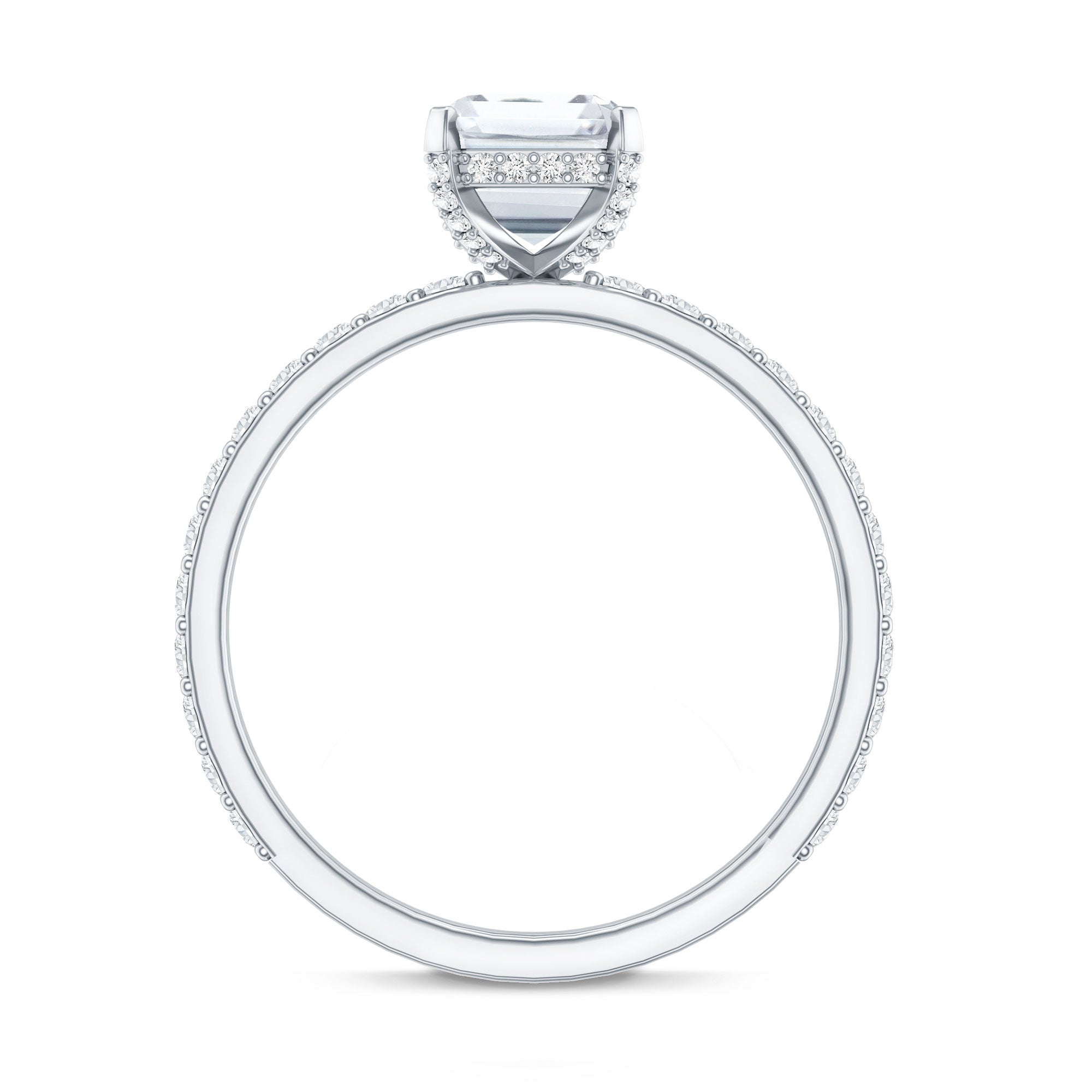 2 Carat Emerald Cut Lab Grown Diamond Solitaire Engagement Ring Lab - ( EF-VS ) - Rosec Jewels