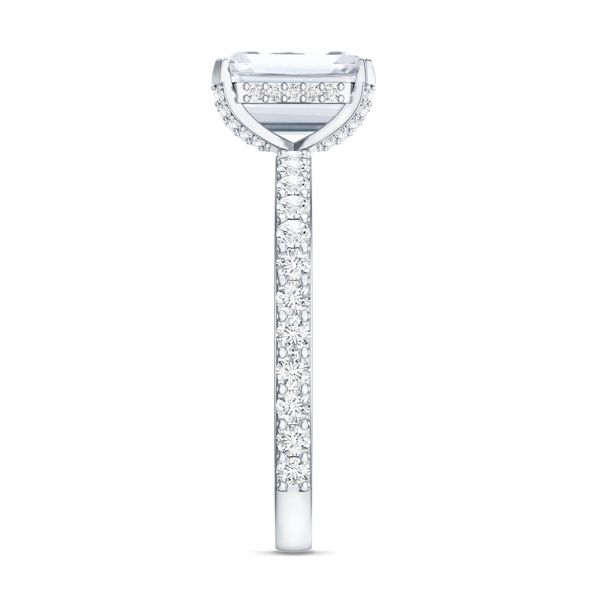 2 Carat Emerald Cut Lab Grown Diamond Solitaire Engagement Ring Lab - ( EF-VS ) - Rosec Jewels