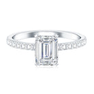 2 Carat Emerald Cut Lab Grown Diamond Solitaire Engagement Ring Lab - ( EF-VS ) - Rosec Jewels
