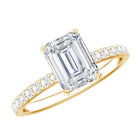2 Carat Emerald Cut Lab Grown Diamond Solitaire Engagement Ring Lab - ( EF-VS ) - Rosec Jewels