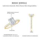 2 Carat Emerald Cut Lab Grown Diamond Solitaire Engagement Ring Lab - ( EF-VS ) - Rosec Jewels