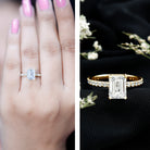 2 Carat Emerald Cut Lab Grown Diamond Solitaire Engagement Ring Lab - ( EF-VS ) - Rosec Jewels