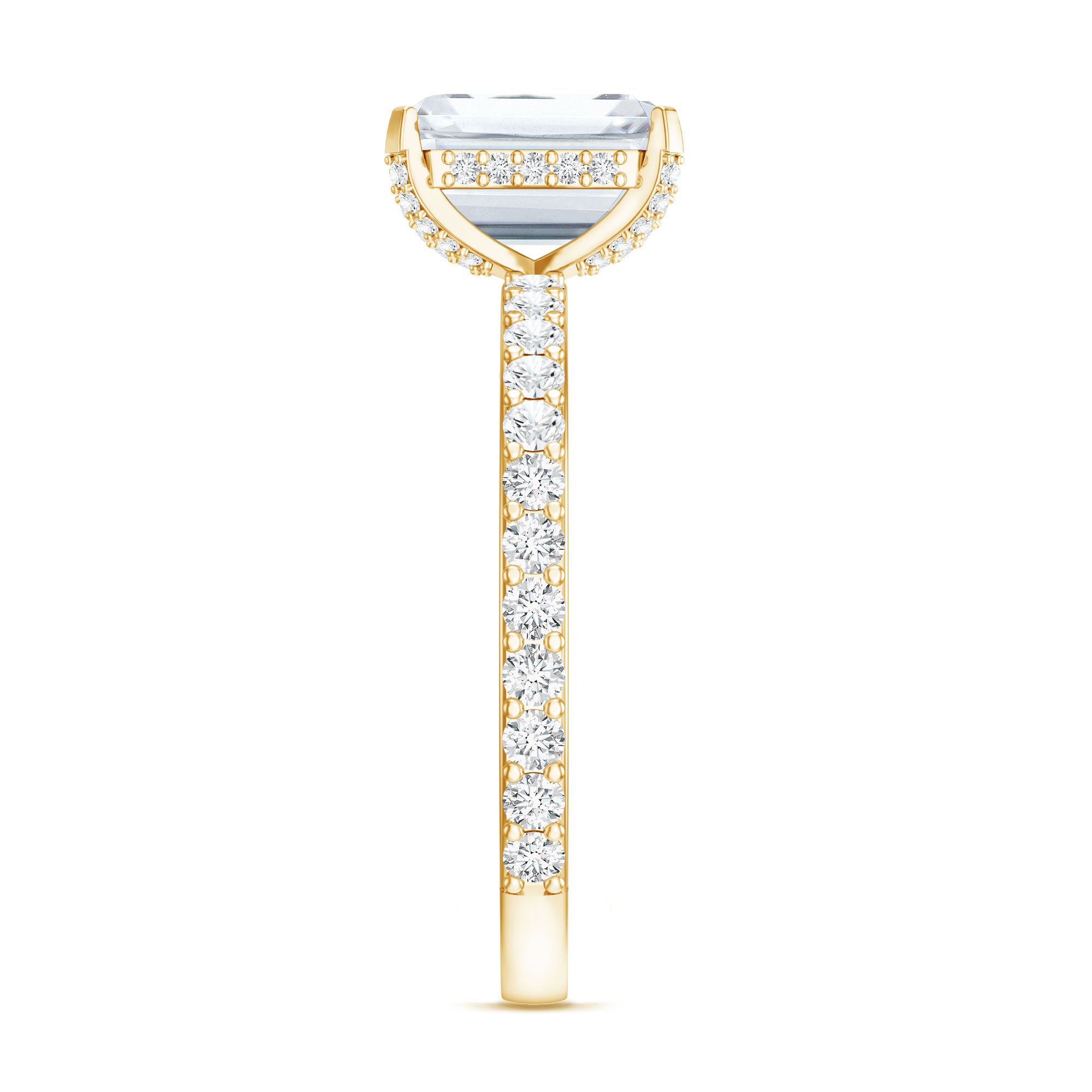 2 Carat Emerald Cut Lab Grown Diamond Solitaire Engagement Ring Lab - ( EF-VS ) - Rosec Jewels