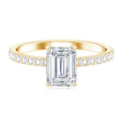 2 Carat Emerald Cut Lab Grown Diamond Solitaire Engagement Ring Lab - ( EF-VS ) - Rosec Jewels