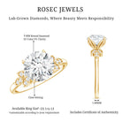 3 Carat Lab Grown Diamond Round Engagement Ring with Certificate Lab - ( EF-VS ) - Rosec Jewels
