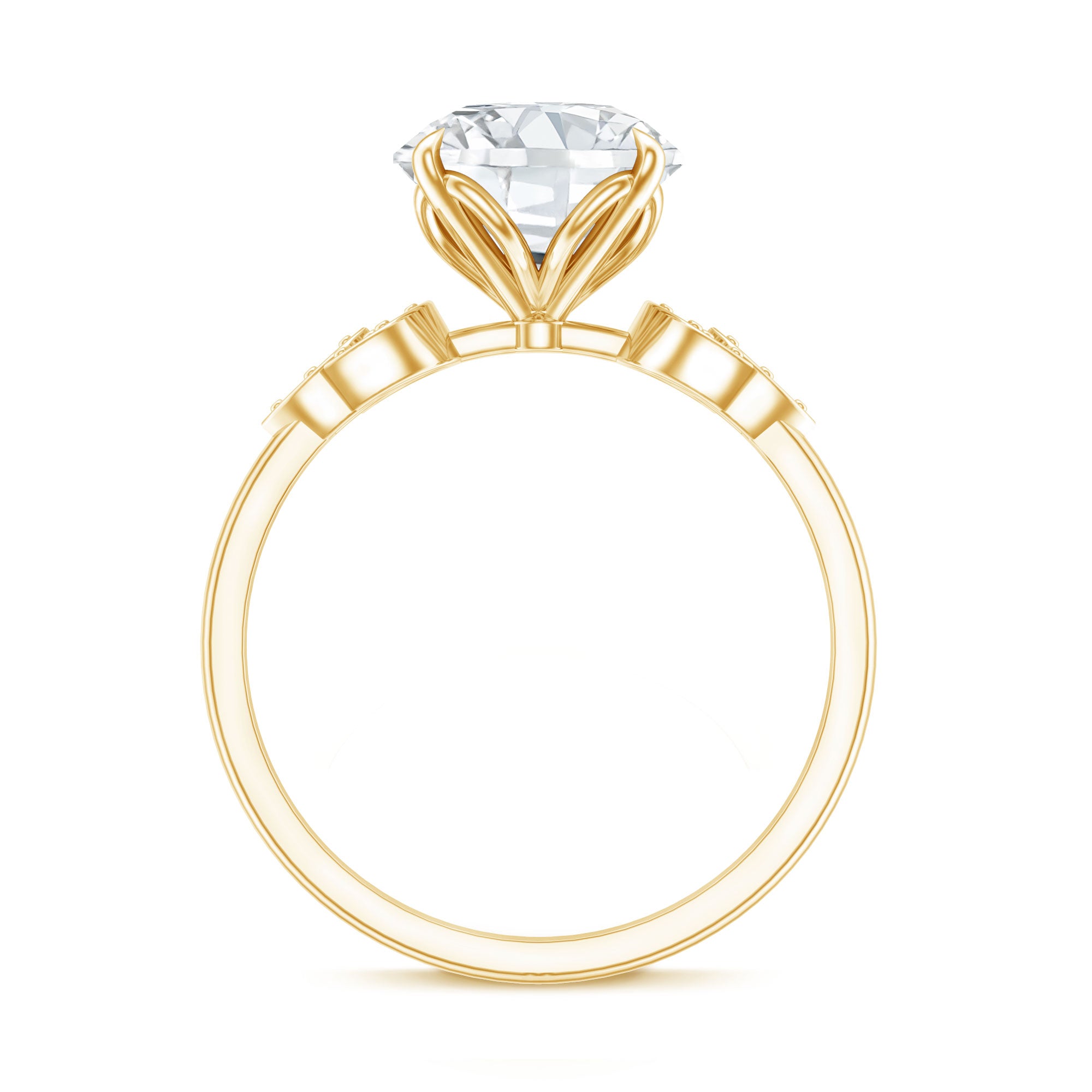 3 Carat Lab Grown Diamond Round Engagement Ring with Certificate Lab - ( EF-VS ) - Rosec Jewels