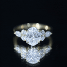 2 Carat Lab Grown Diamond Oval Engagement Ring with Trio Lab - ( EF-VS ) - Rosec Jewels