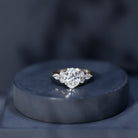 2 Carat Lab Grown Diamond Oval Engagement Ring with Trio Lab - ( EF-VS ) - Rosec Jewels