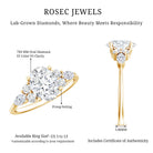 2 Carat Lab Grown Diamond Oval Engagement Ring with Trio Lab - ( EF-VS ) - Rosec Jewels
