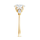 2 Carat Lab Grown Diamond Oval Engagement Ring with Trio Lab - ( EF-VS ) - Rosec Jewels