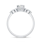 Art Deco Inspired Lab Grown Diamond Emerald Cut Engagement Ring Lab - ( EF-VS ) - Rosec Jewels