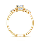 Art Deco Inspired Lab Grown Diamond Emerald Cut Engagement Ring Lab - ( EF-VS ) - Rosec Jewels
