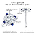 3 Carat Asscher Cut Moissanite Statement Engagement Ring D-VS1 - Rosec Jewels
