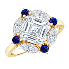 3 Carat Asscher Cut Moissanite Statement Engagement Ring D-VS1 - Rosec Jewels