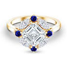 3 Carat Asscher Cut Moissanite Statement Engagement Ring D-VS1 - Rosec Jewels