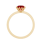 Certified 1.3 Carat Lab Grown Ruby Engagement Ring in Lotus Basket Setting AAAA - Rosec Jewels