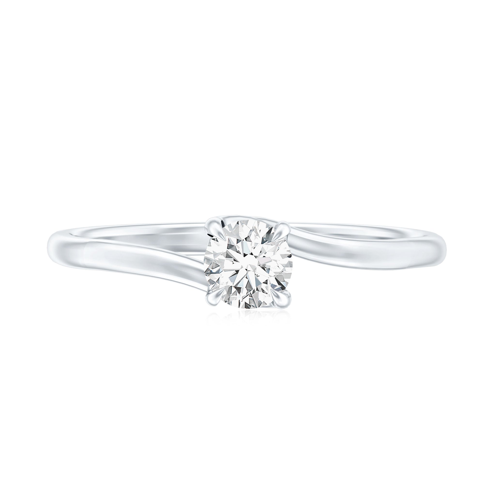 1/4 CT Round Cut Moissanite Promise Solitaire Ring for Her D-VS1 - Rosec Jewels