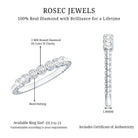 Bezel Set Round Diamond Half Eternity Ring Natural - ( HI-SI ) - Rosec Jewels