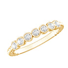 Bezel Set Round Diamond Half Eternity Ring Natural - ( HI-SI ) - Rosec Jewels