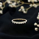 Bezel Set Round Diamond Half Eternity Ring Natural - ( HI-SI ) - Rosec Jewels